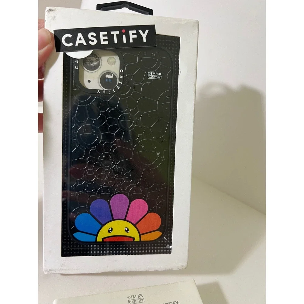 Casetify x Takashi Murakami Flowers Bloom Iphone Case Black Smile Rainbow NIP